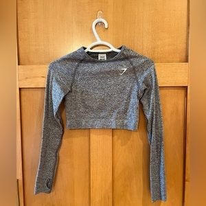 Gym-shark gray crop workout top